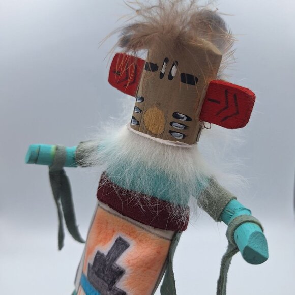 Kachina Handmade Doll Signed 7 Inch Hototo AM Native American Indian Art Wood - Picture 12 of 13